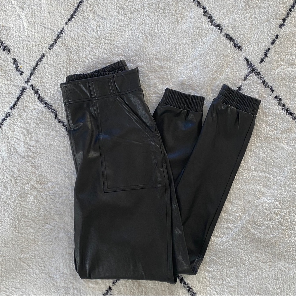 Spanx faux leather joggers